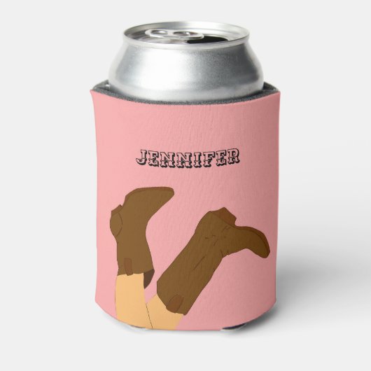 Cowboy Boots gepersonaliseerd Blikjeskoeler (Blikje Achterkant)