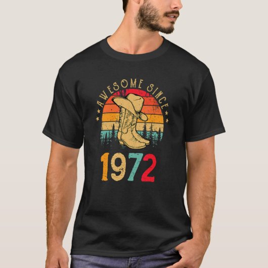 Cowboy Boots Geweldige sinds 1972 50th Birthday 50 T-shirt (Voorkant)