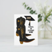  Cowboy Boots Graduation Briefkaart (Staand voorkant)