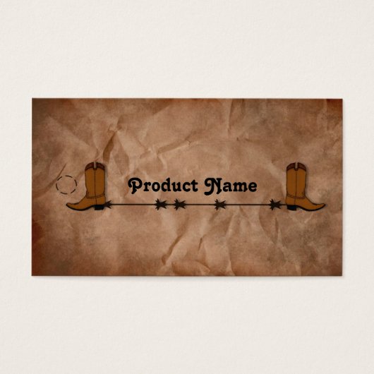 Cowboy Boots Hang Label Visitekaartjes (Voorkant)
