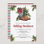 Cowboy Boots Holiday Celebration, Editable Country Kaart (Voorkant / Achterkant)