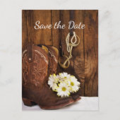 Cowboy Boots Horse Bit Wedding Save the Date Aankondigingskaart (Voorkant)
