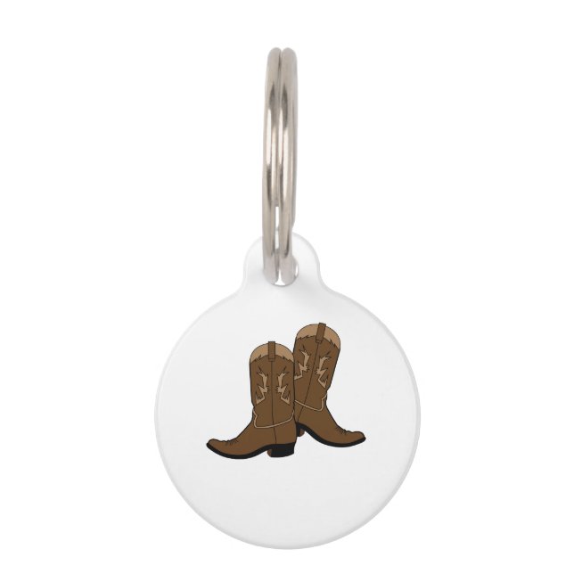 Cowboy Boots Huisdierpenning (Voorkant)