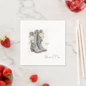 Cowboy Boots Hydrangea Verloving Feest Servet (Insitu)