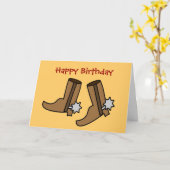 Cowboy Boots in plaats van dansend country Western Kaart (Gele Bloem)