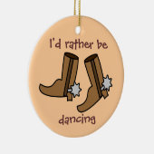 Cowboy Boots in plaats van dansend country Western Keramisch Ornament (Rechts)