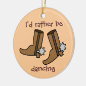 Cowboy Boots in plaats van dansend country Western Keramisch Ornament (Links)