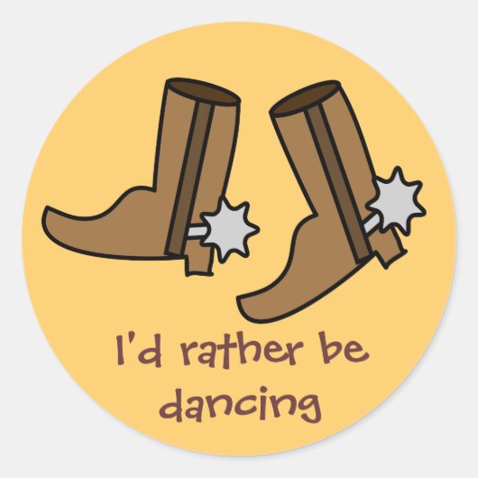 Cowboy Boots in plaats van dansend country Western Ronde Sticker (Voorkant)