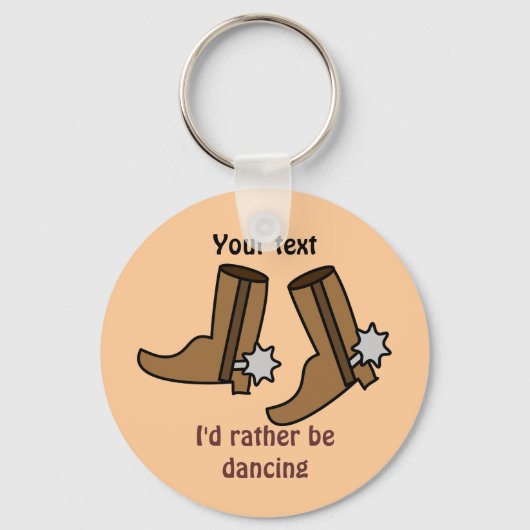 Cowboy Boots in plaats van dansend country Western Sleutelhanger (Voorkant)