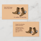 Cowboy Boots in plaats van dansend country Western Visitekaartje (Voorkant / Achterkant)