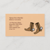 Cowboy Boots in plaats van dansend country Western Visitekaartje (Achterkant)