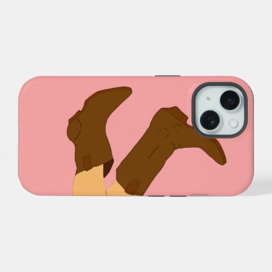 Cowboy Boots iPhone 15 Case (Achterkant horizontaal)