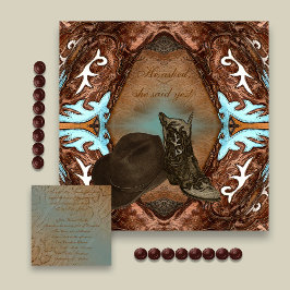 Cowboy Boots Kaleidoscope Wedding Invitation Kaart