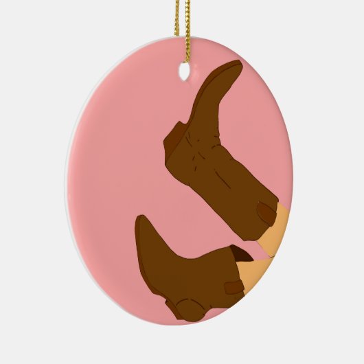 Cowboy Boots Keramisch Ornament (Rechts)