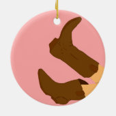 Cowboy Boots Keramisch Ornament (Achterkant)
