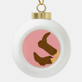 Cowboy Boots Keramische Bal Ornament