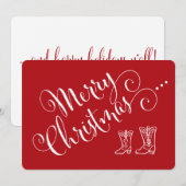 Cowboy Boots-kerstkaart Feestdagenkaart (Voorkant / Achterkant)