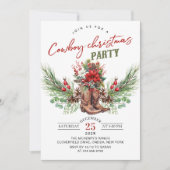 Cowboy Boots Kerstmis Rustieke Party Uitnodiging (Voorkant)