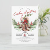 Cowboy Boots Kerstmis Rustieke Party Uitnodiging (Staand voorkant)