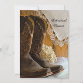 Cowboy Boots Lace Western Wedding Rehearsal Dinner Kaart (Voorkant)