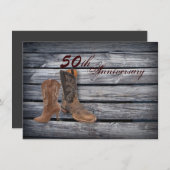 Cowboy Boots Land 50ste trouwdag Kaart (Voorkant / Achterkant)