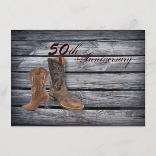 Cowboy Boots Land 50ste trouwdag Kaart