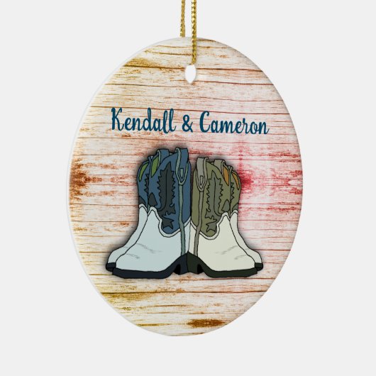 Cowboy Boots Land Homestead Keramisch Ornament (Rechts)
