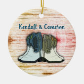 Cowboy Boots Land Homestead Keramisch Ornament (Voorkant)