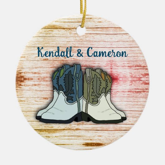 Cowboy Boots Land Homestead Keramisch Ornament (Voorkant)