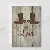 Cowboy Boots Land Western Wedding Invitations Kaart (Achterkant)