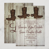 Cowboy Boots Land Western Wedding Invitations Kaart (Voorkant / Achterkant)