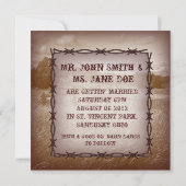 Cowboy Boots Land westerne huwelijksuitnodiging Kaart (Achterkant)