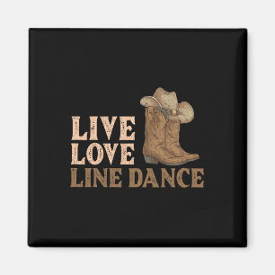 Cowboy Boots Line Danser Country Pet Live Love Li Magneet