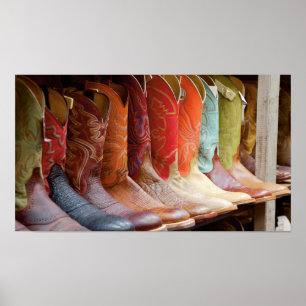Cowboy boots line-up poster