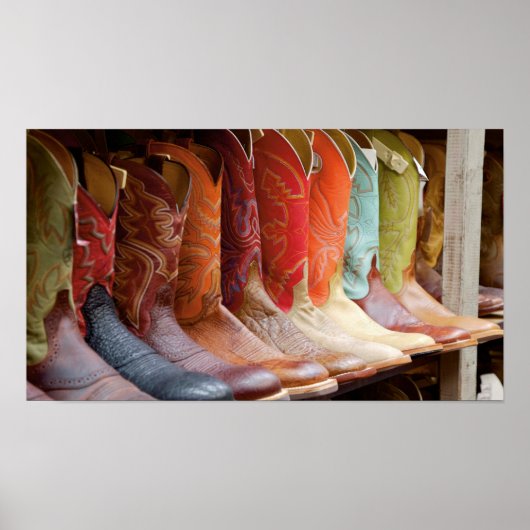 Cowboy boots line-up poster (Voorkant)
