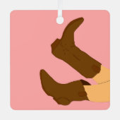 Cowboy Boots Metalen Ornament (Voorkant)