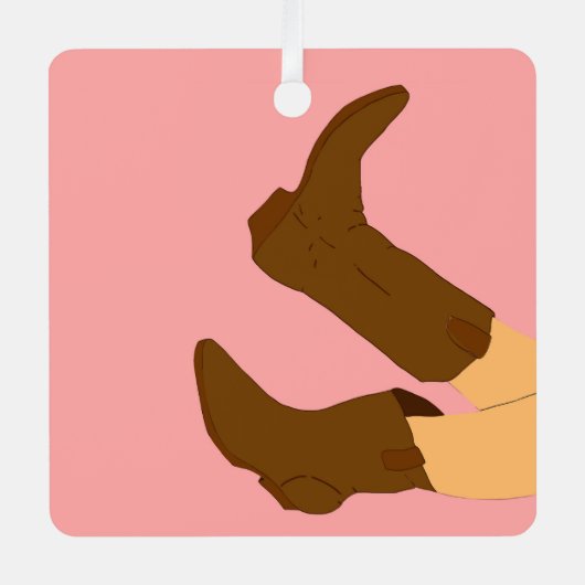 Cowboy Boots Metalen Ornament (Voorkant)