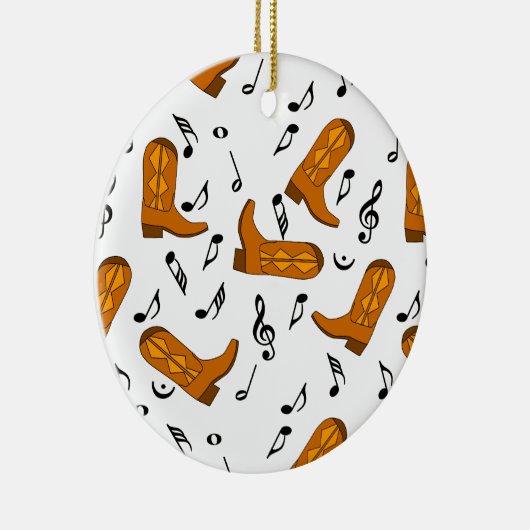 Cowboy Boots Muzieknoten Keramisch Ornament (Rechts)