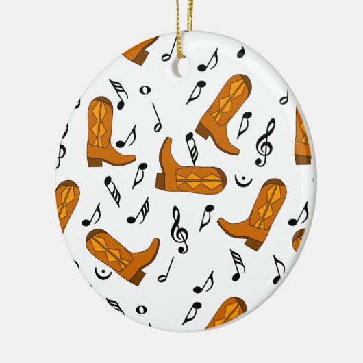 Cowboy Boots Muzieknoten Keramisch Ornament (Links)