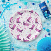 Cowboy Boots Muzieknoten Papieren Bordje (Feest)