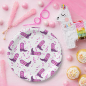 Cowboy Boots Muzieknoten Papieren Bordje (Feest)