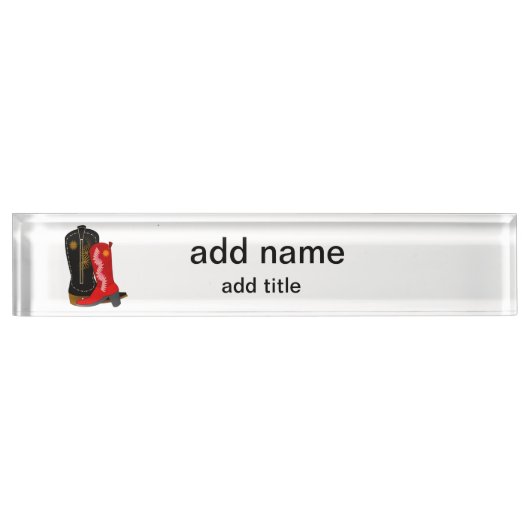 Cowboy Boots Naambordje (Voorkant)