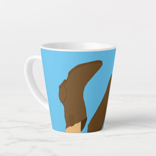Cowboy Boots op Light Blue Background Latte Mok (Linkerhoek)