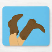 Cowboy Boots op Light Blue Background Muismat (Voorkant)