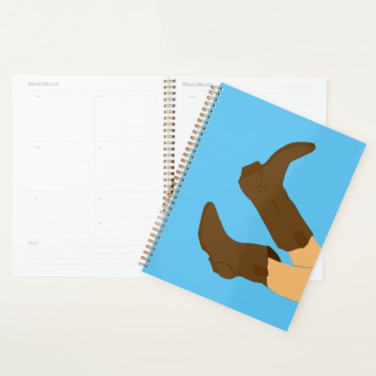 Cowboy Boots op Light Blue Background Planner (Display)