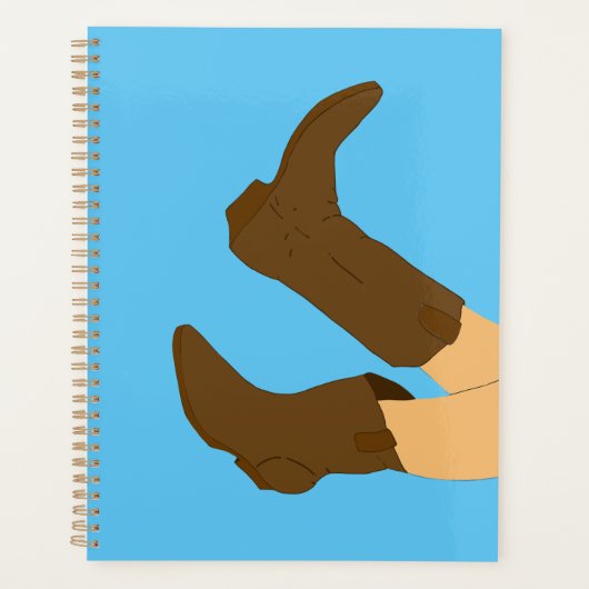 Cowboy Boots op Light Blue Background Planner (Voorkant)