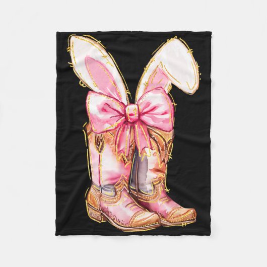 Cowboy Boots Paashaas Howdy Coquette Fleece Deken (Voorkant)