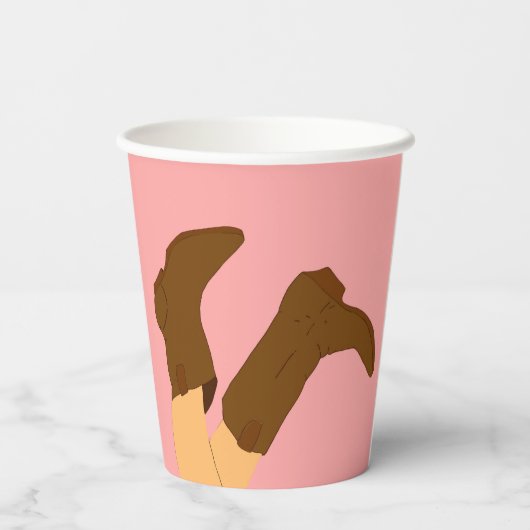 Cowboy Boots Papieren Bekers (Achterkant)