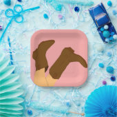 Cowboy Boots Papieren Bordje (Feest)