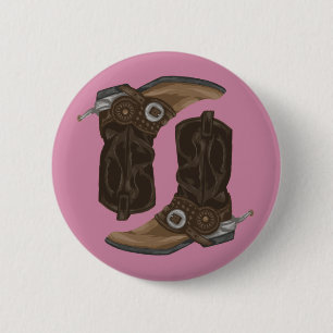 Cowboy Boots Pattern Ronde Button 5,7 Cm